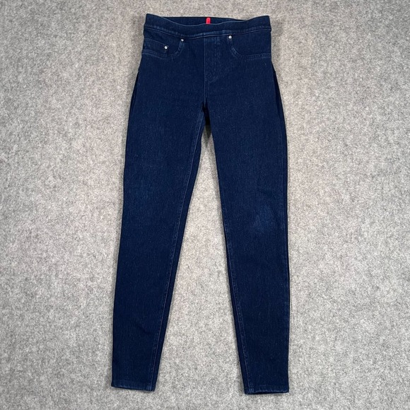 SPANX Dark Wash Blue Denim Ready-To-Wow Jean Leggings Women's Size Small - Picture 1 of 7